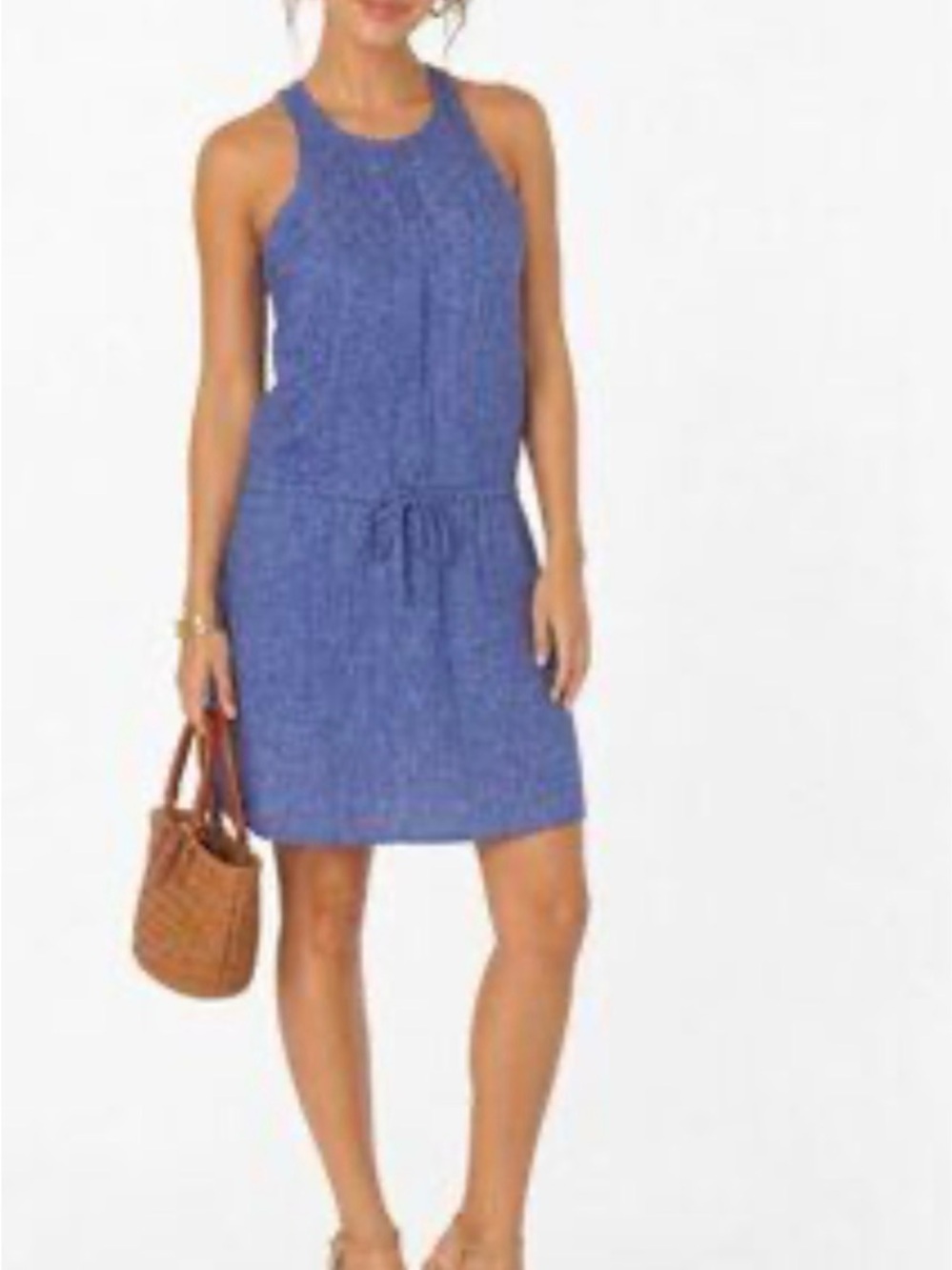 Joie Diega 100% linen blue plaza dress Size SMALL